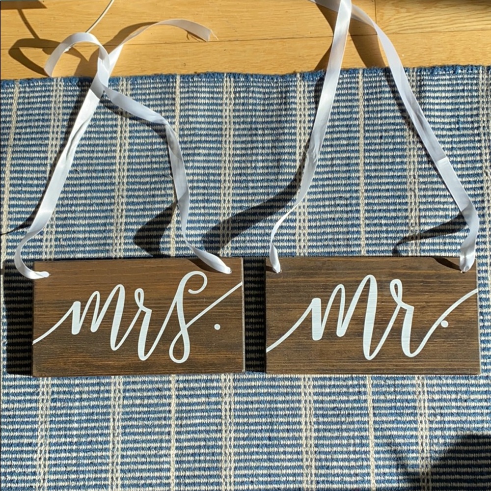 Wooden Mr. and Mrs. sign